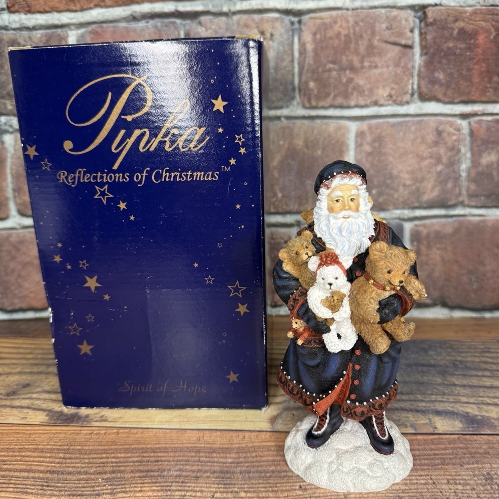 Vtg Pipka Teddy Bear Santa 1998 Reflections of Christmas 11318 Figurine Numbered